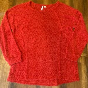 Cato Sweater Medium Vibrant Red Textured Knit Super Soft Crewneck